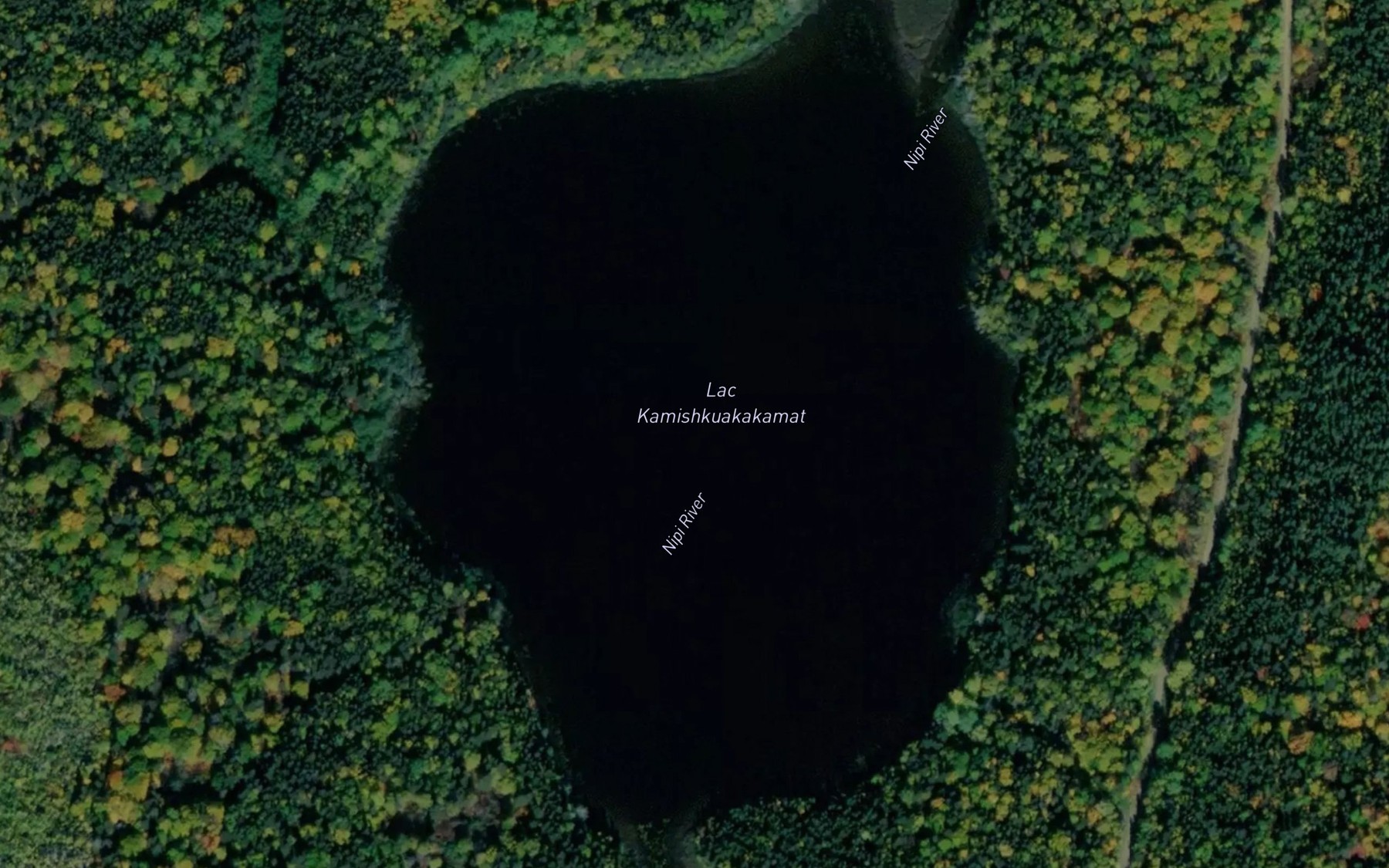 Satellite map of the Lac Kamishkuakakamat