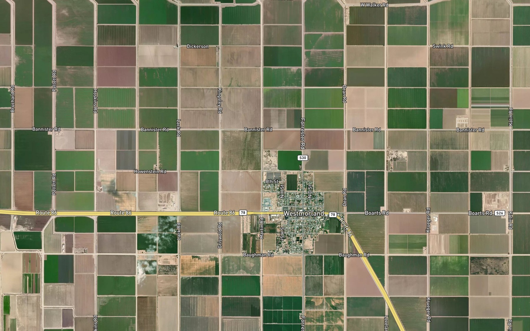 Satellite map of the Trifolium Six Drain