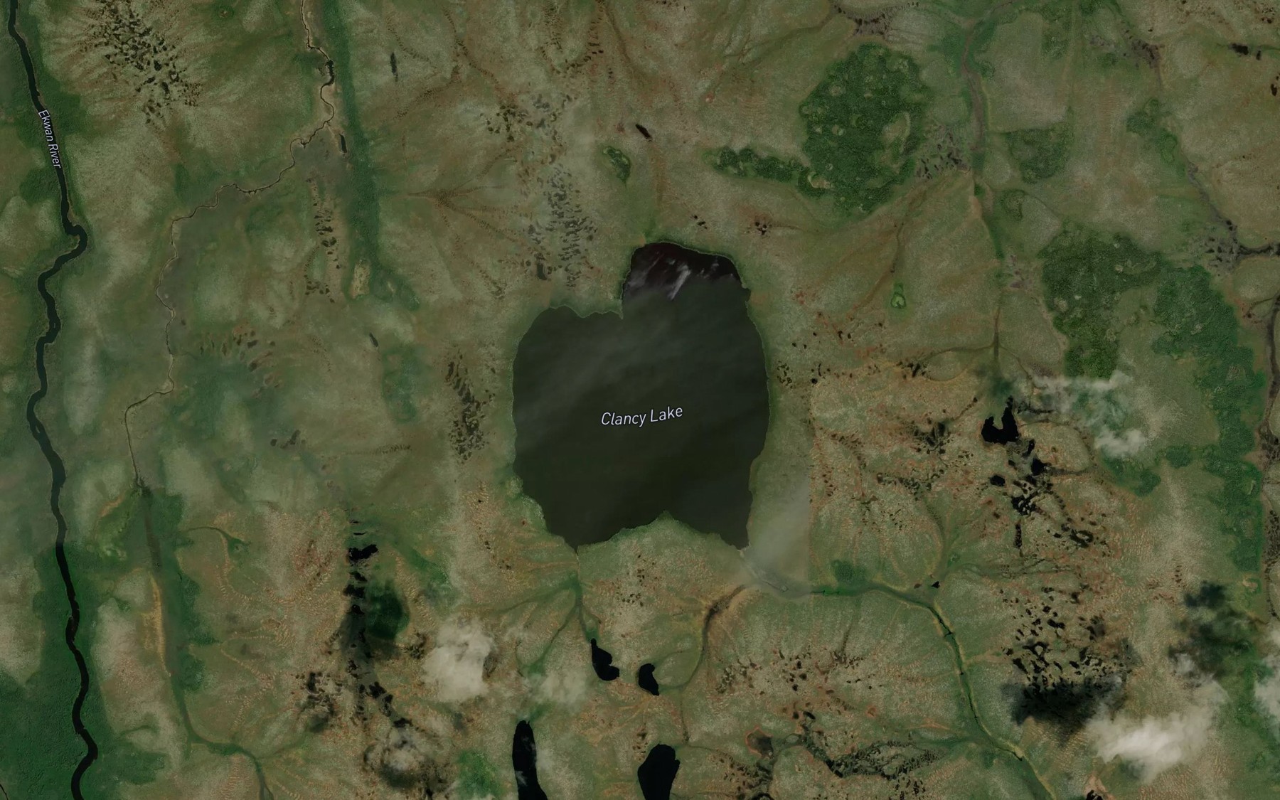 Satellite map of the Clancy Lake
