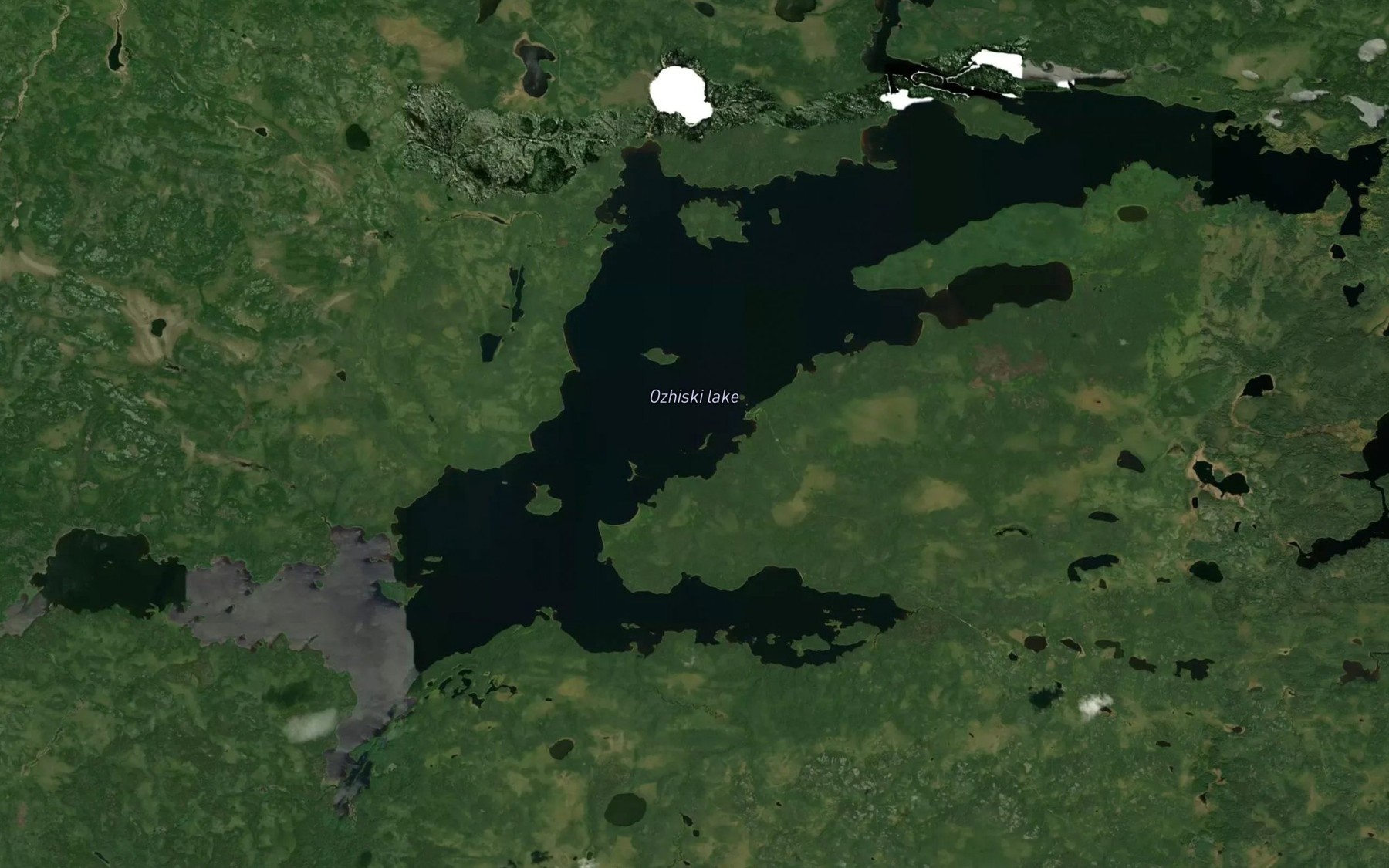 Satellite map of the Ozhiski Lake