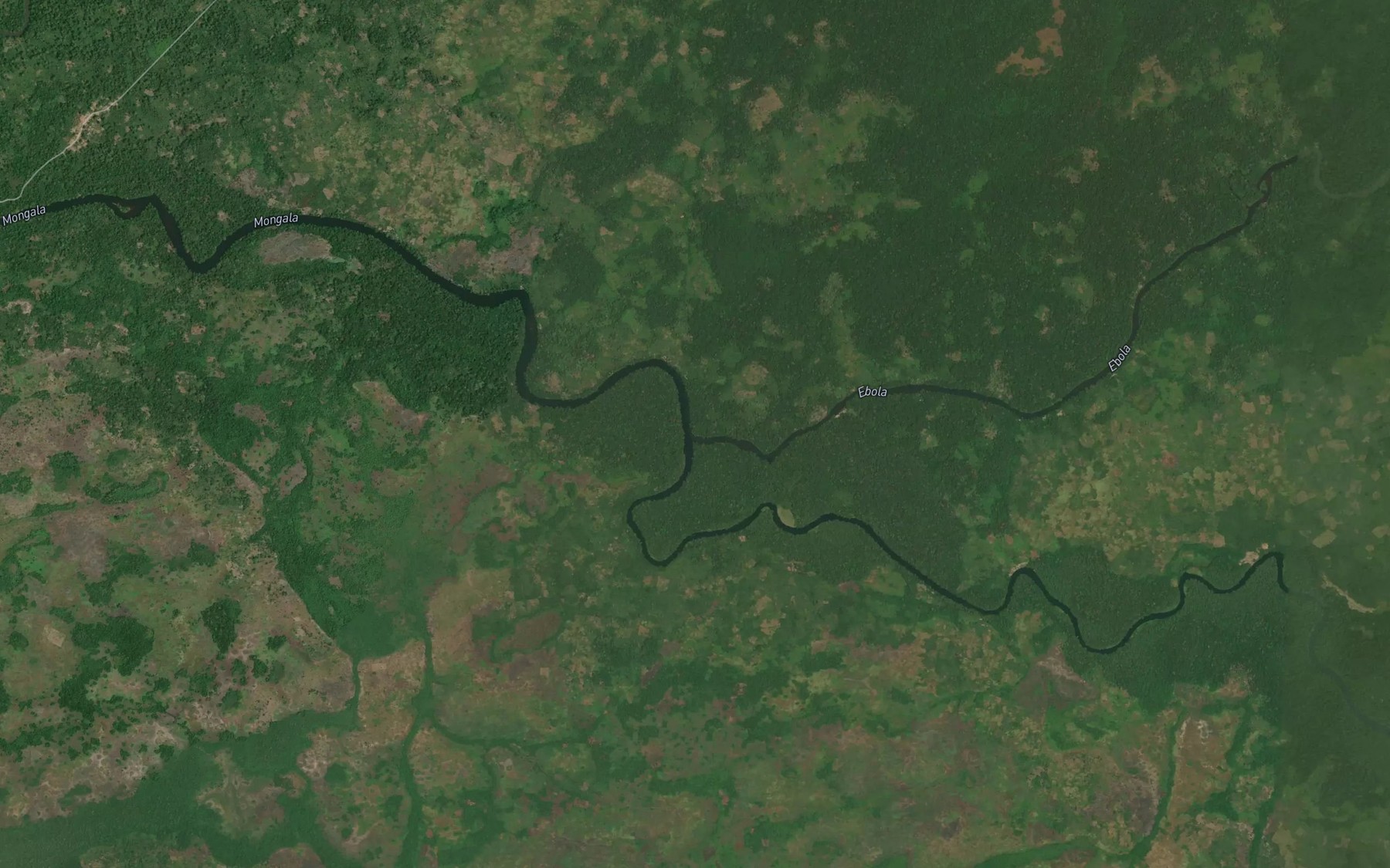 Satellite map of the Ebola