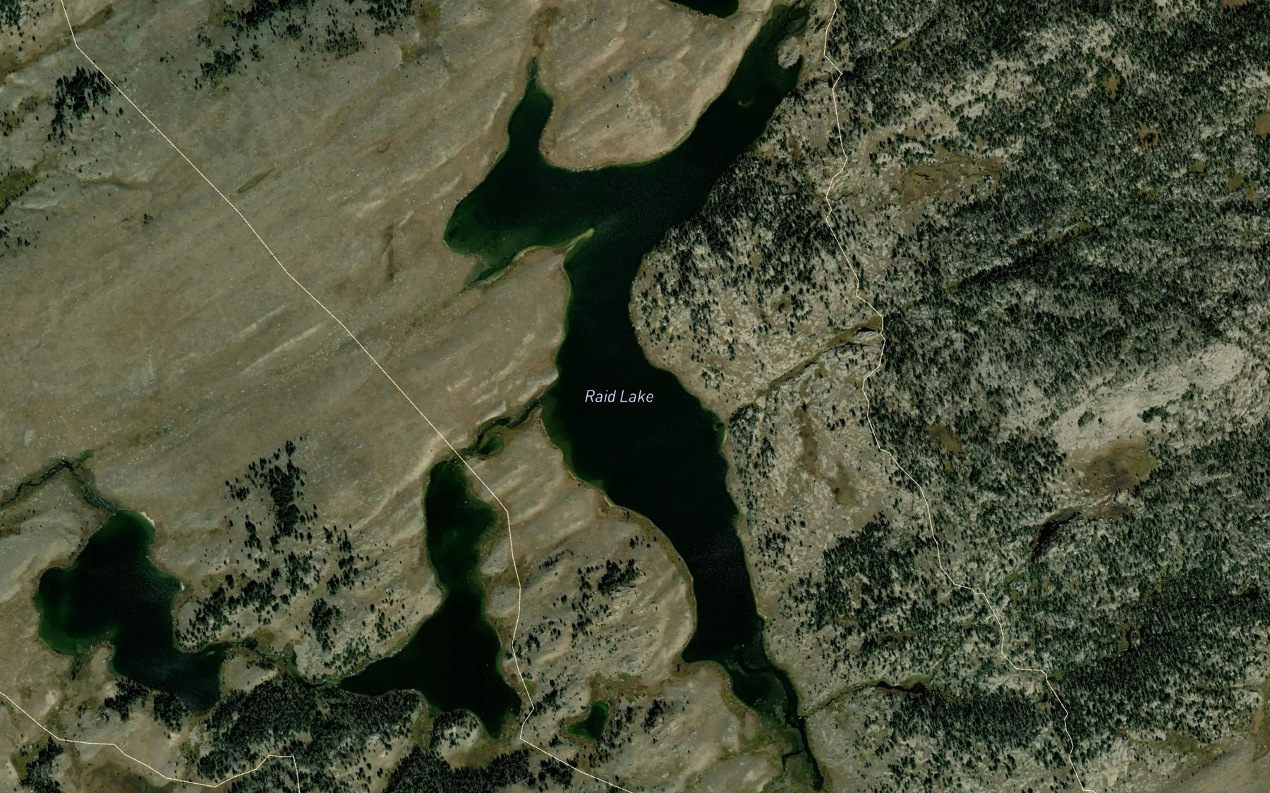 Satellite map of the Raid Lake