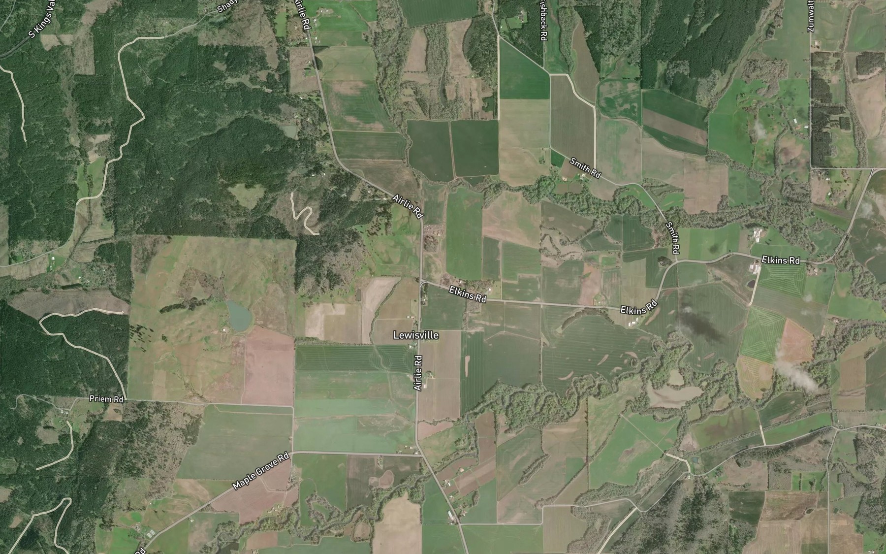 Satellite map of the Ratzlaff Reservoir