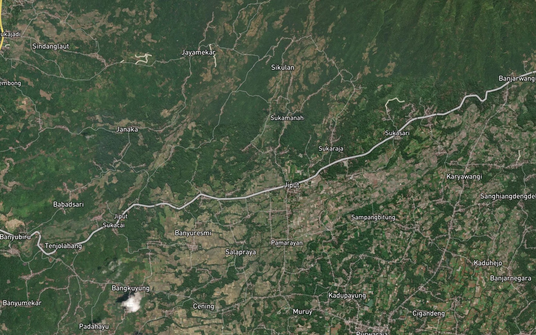 Satellite map of the Ci Gede