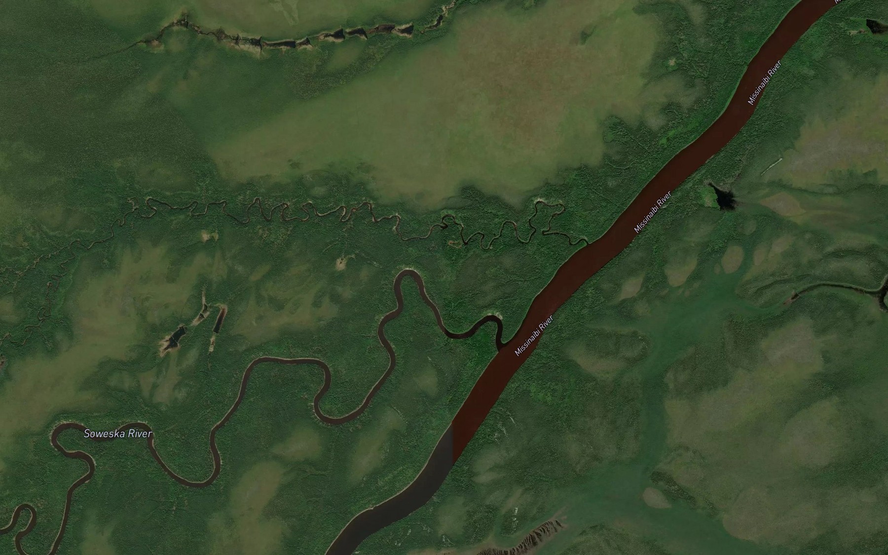 Satellite map of the Soweska River