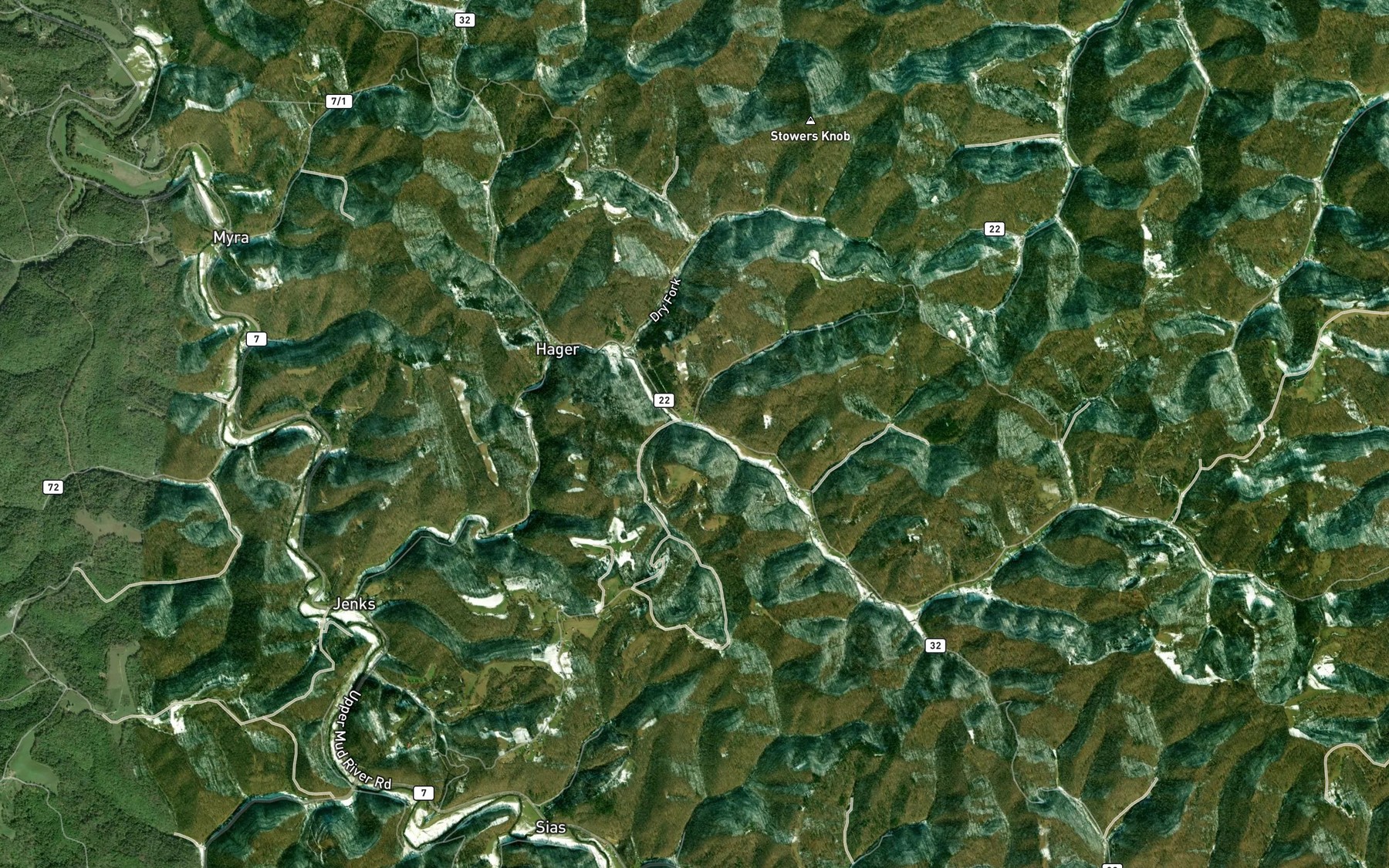 Satellite map of the Big Branch