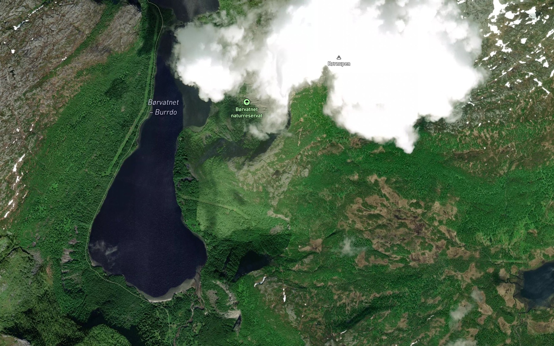 Satellite map of the Hesttjonna
