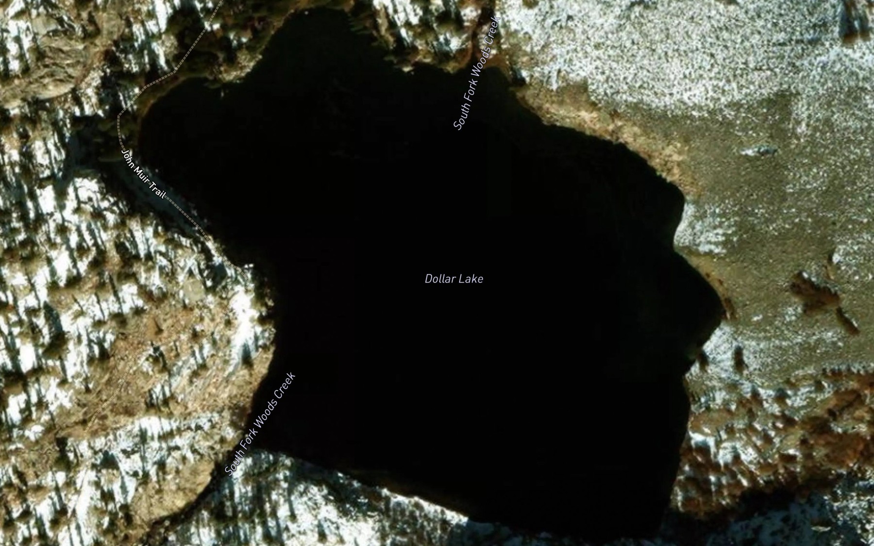 Satellite map of the Dollar Lake