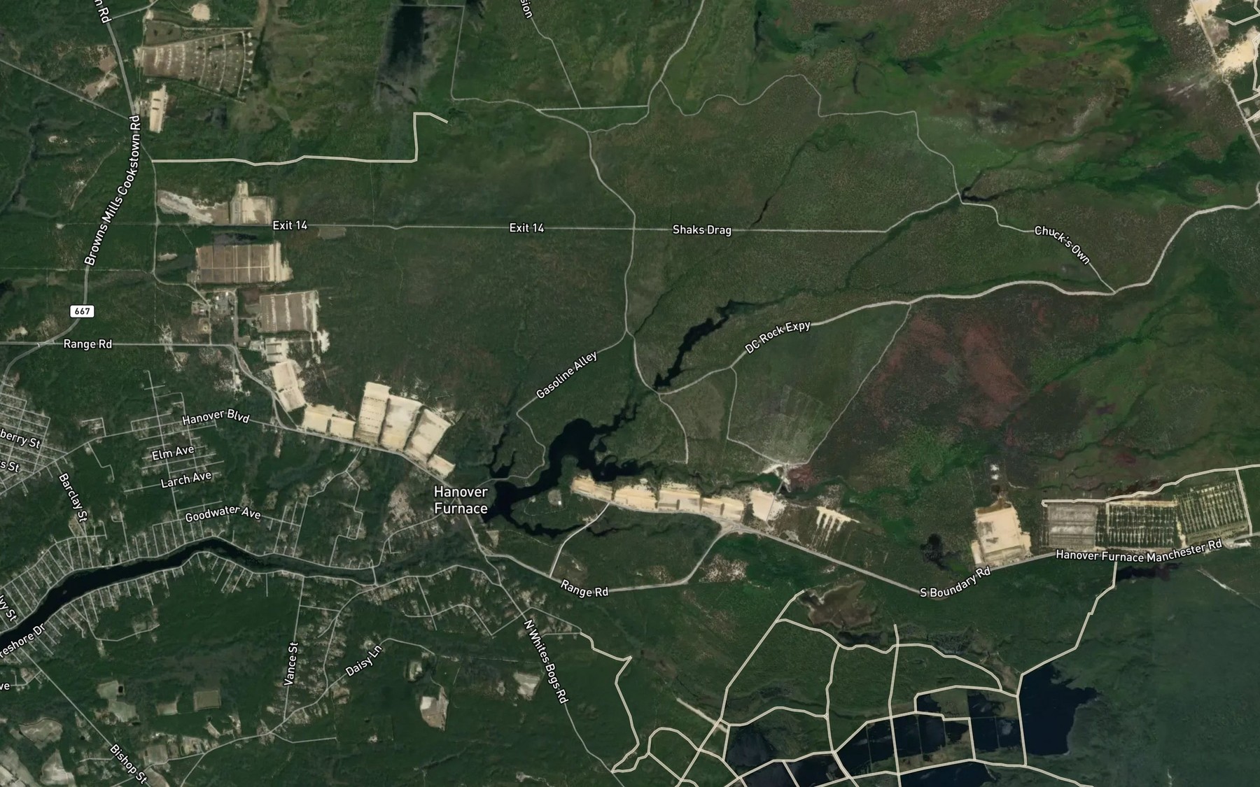 Satellite map of the Goodwater Run