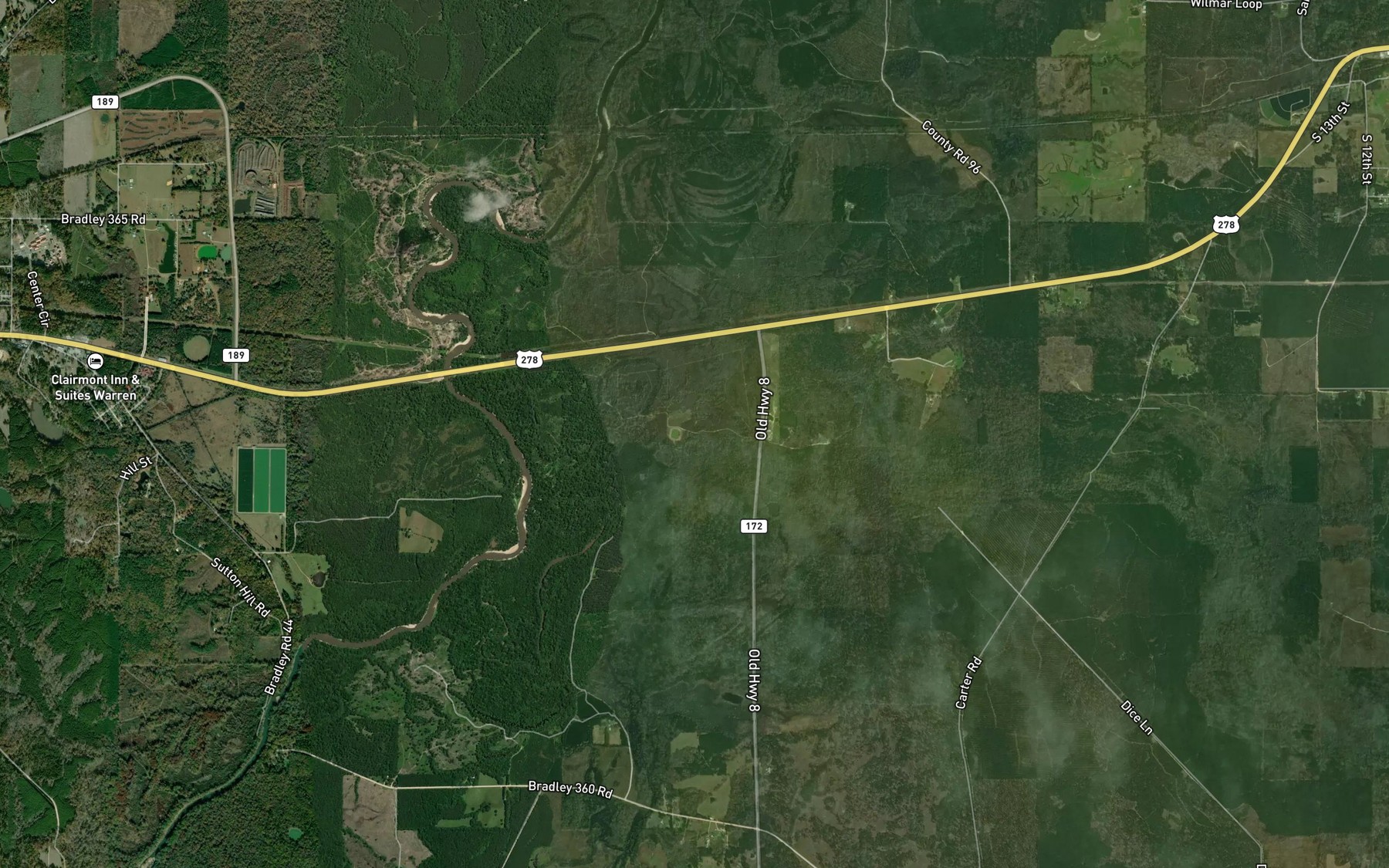 Satellite map of the Flat Branch