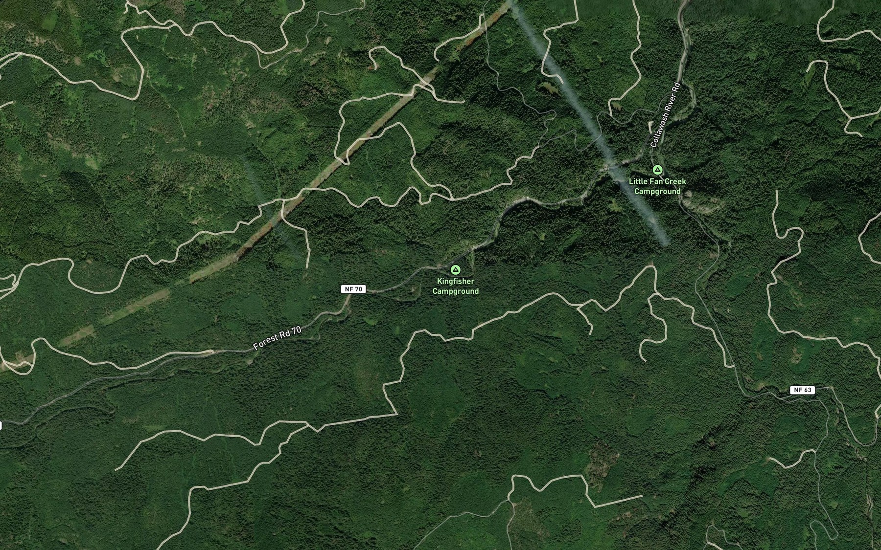 Satellite map of the Pink Creek