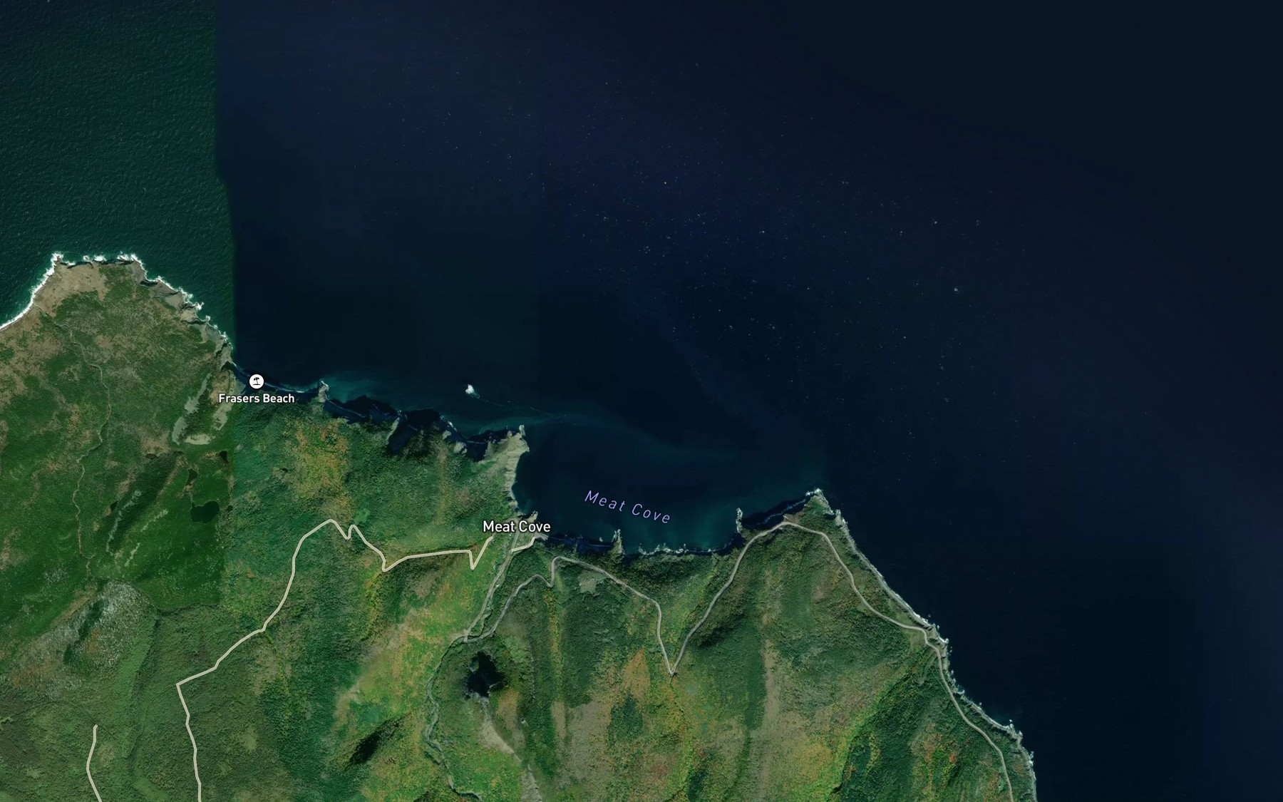 Satellite map of the Meat Cove