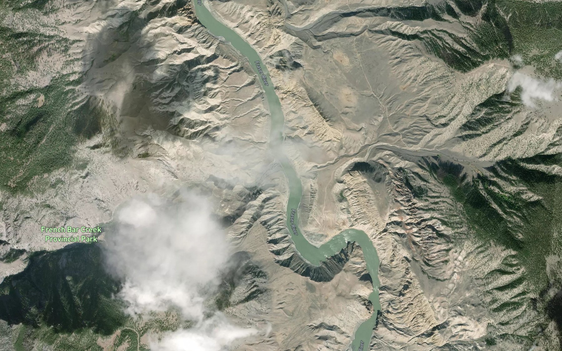 Satellite map of the French Bar Creek