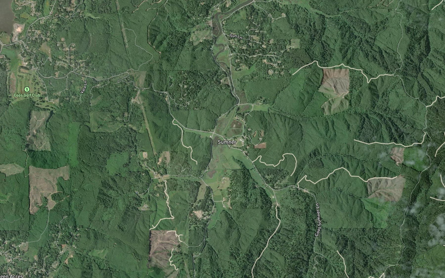 Satellite map of the Wilson Creek