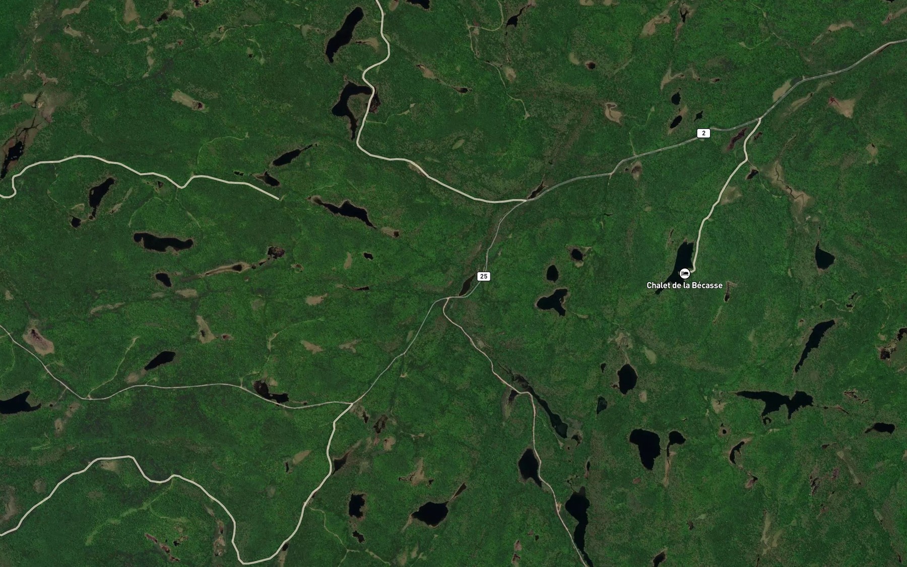 Satellite map of the Lac de la Becassine