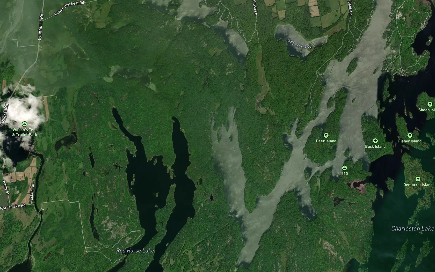 Satellite map of the Beaver Cove