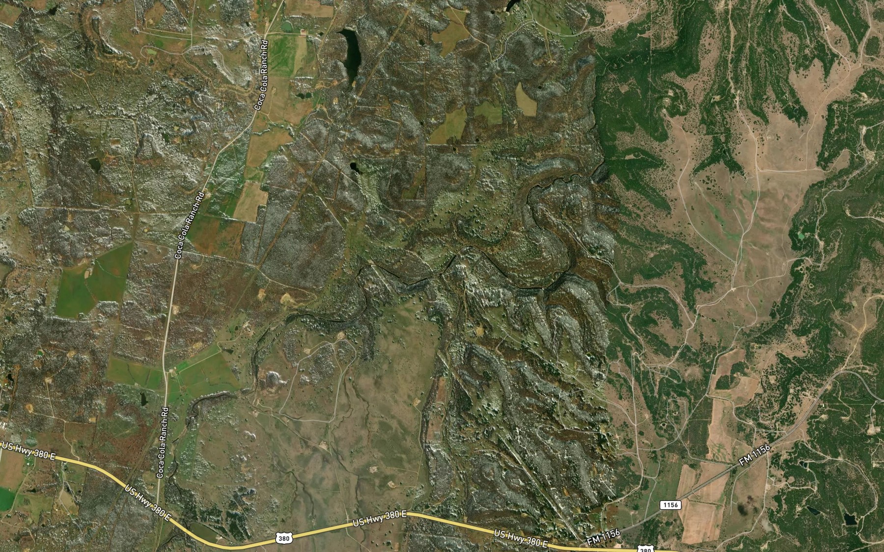 Satellite map of the Snake Creek