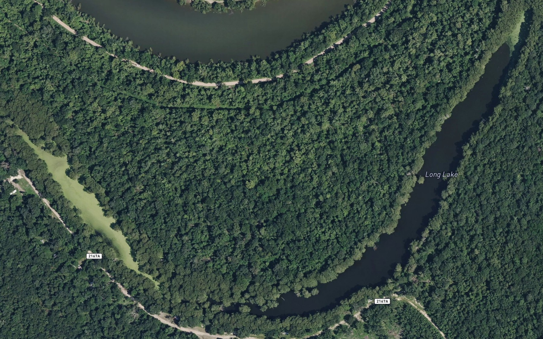 Satellite map of the Long Lake