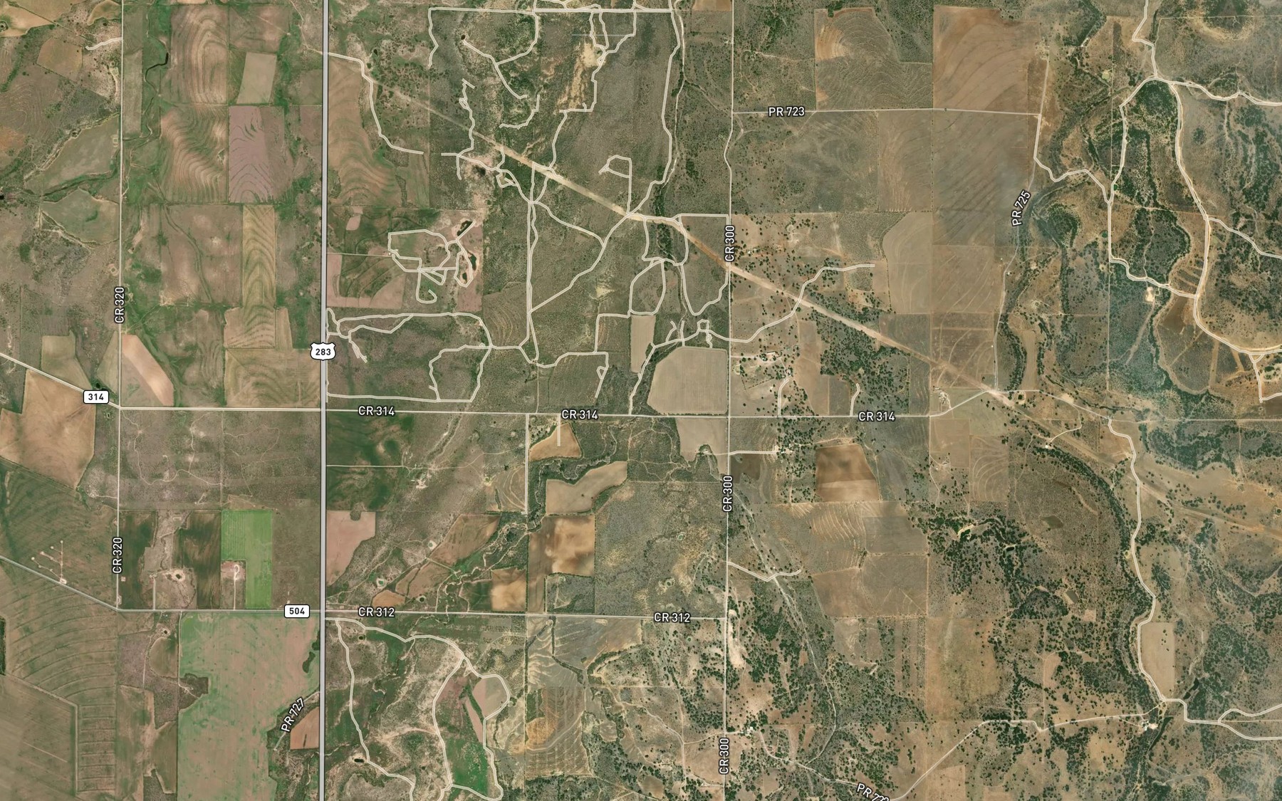 Satellite map of the East Fork Cow Creek