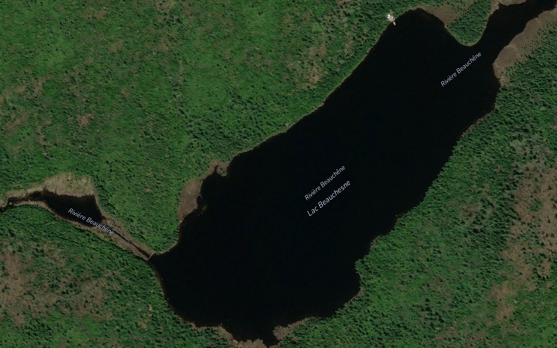 Satellite map of the Lac Beauchesne