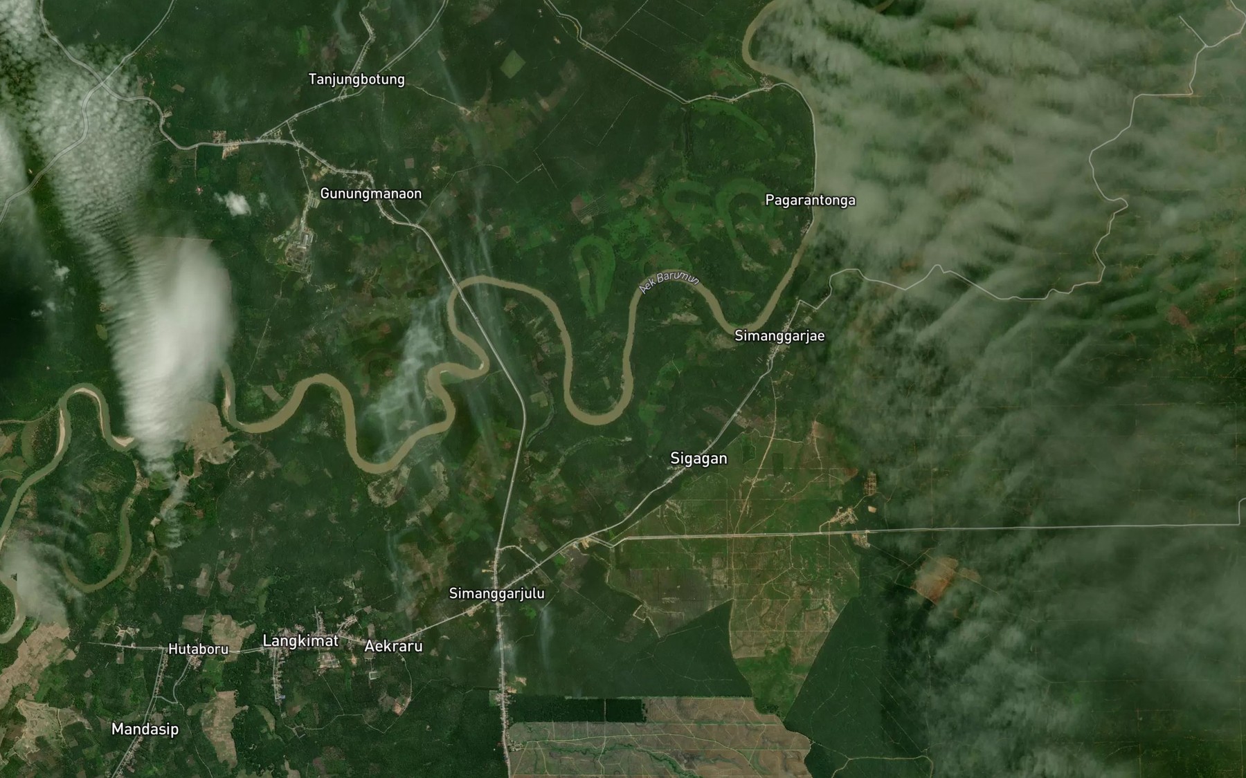 Satellite map of the Aek Sirangdurung
