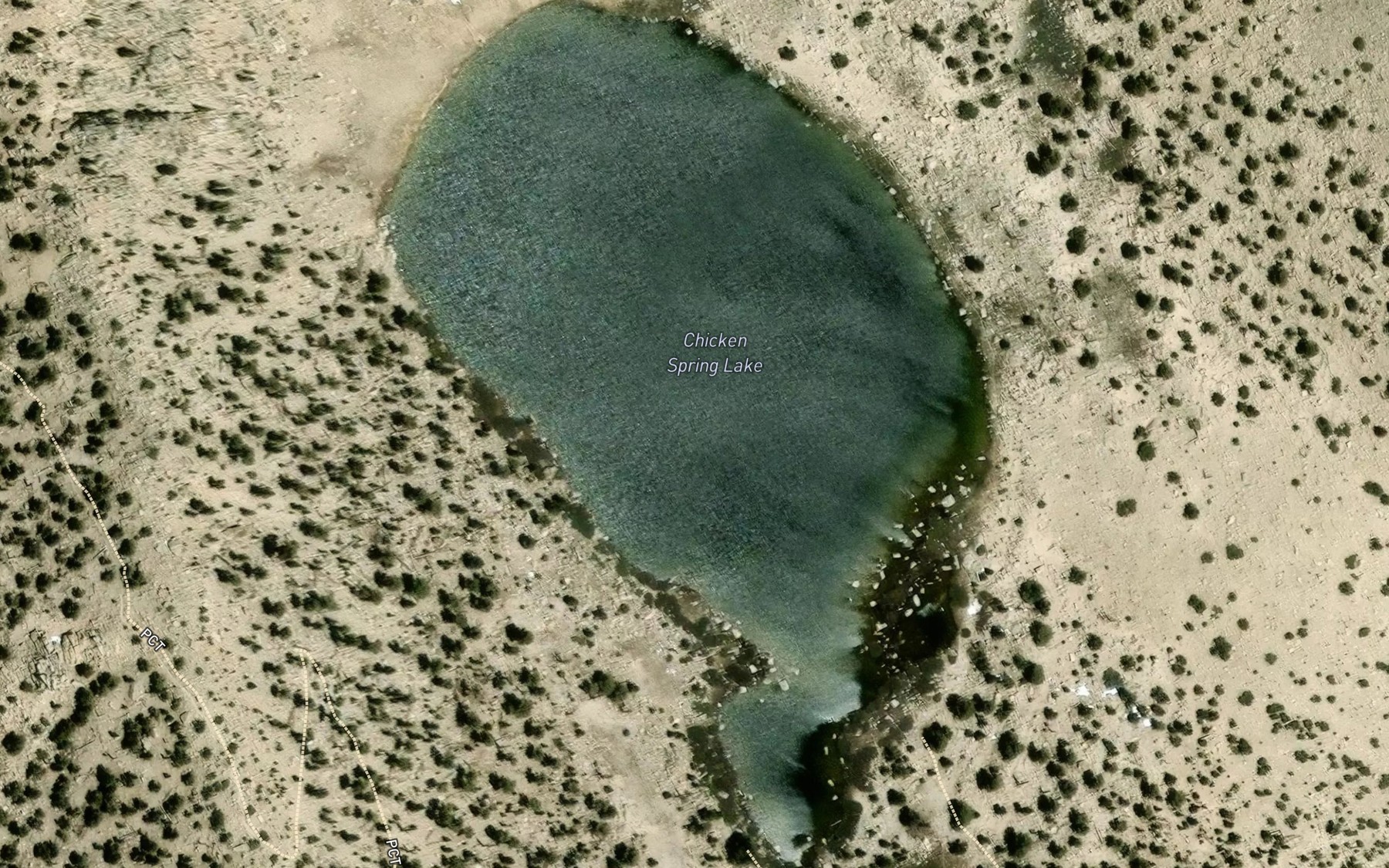 Satellite map of the Chicken Spring Lake