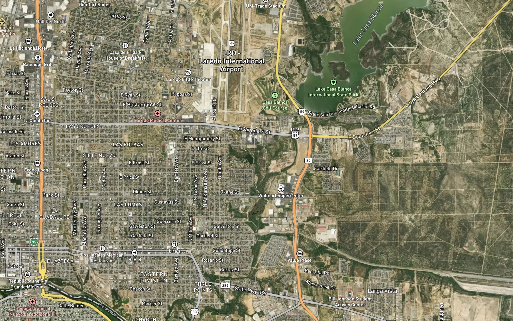 Satellite map of the Paul Young Ranch Lake