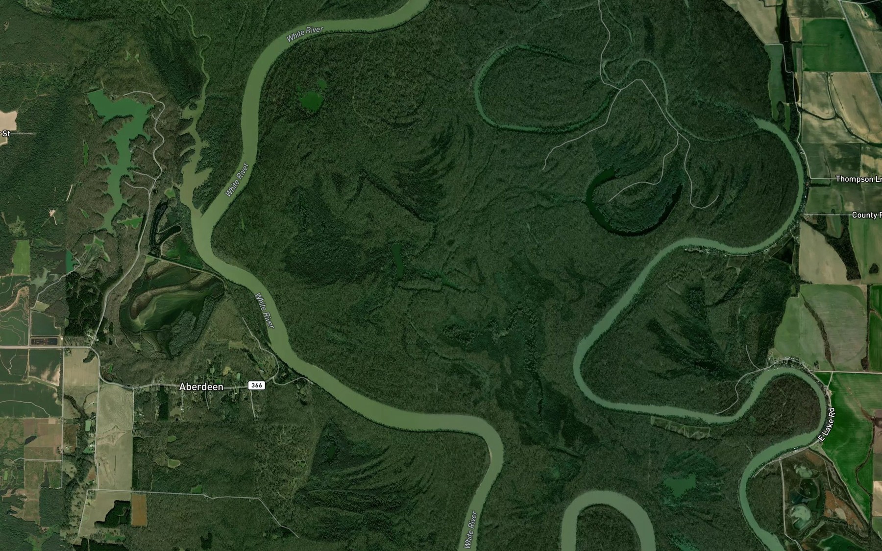 Satellite map of the Mud Lake
