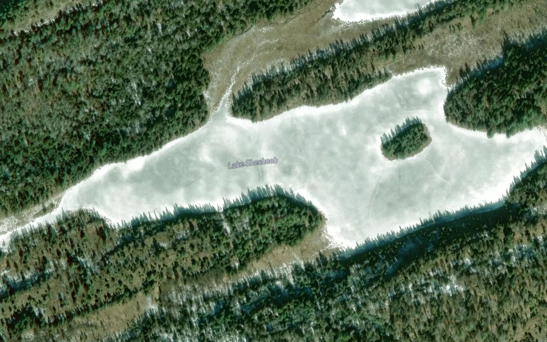 Satellite map of the Lake Shesheeb