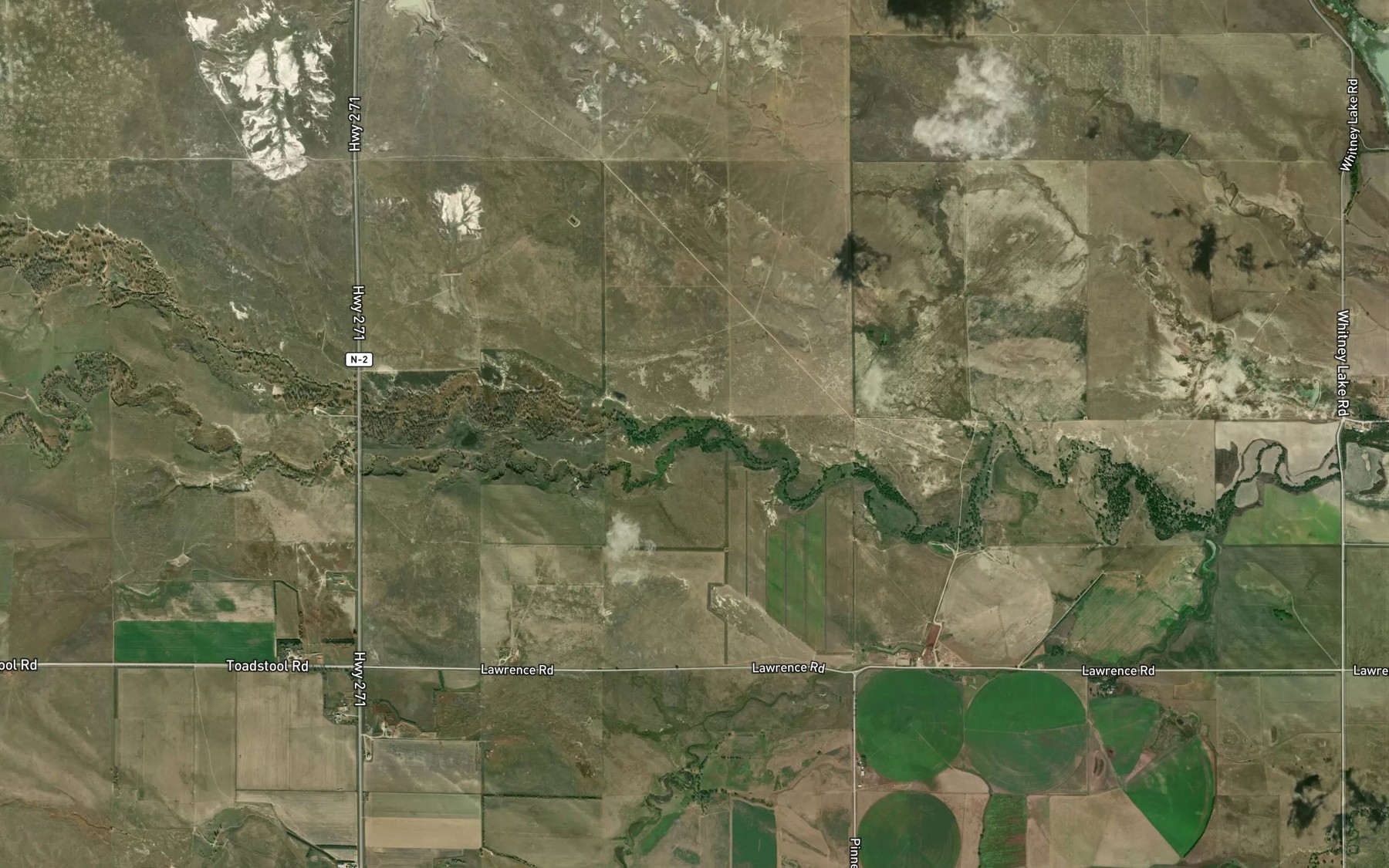 Satellite map of the Sand Creek