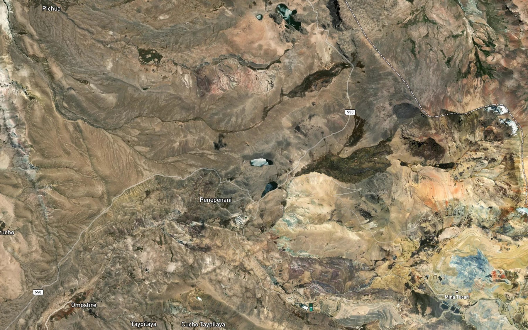 Satellite map of the Laguna Vilanerani
