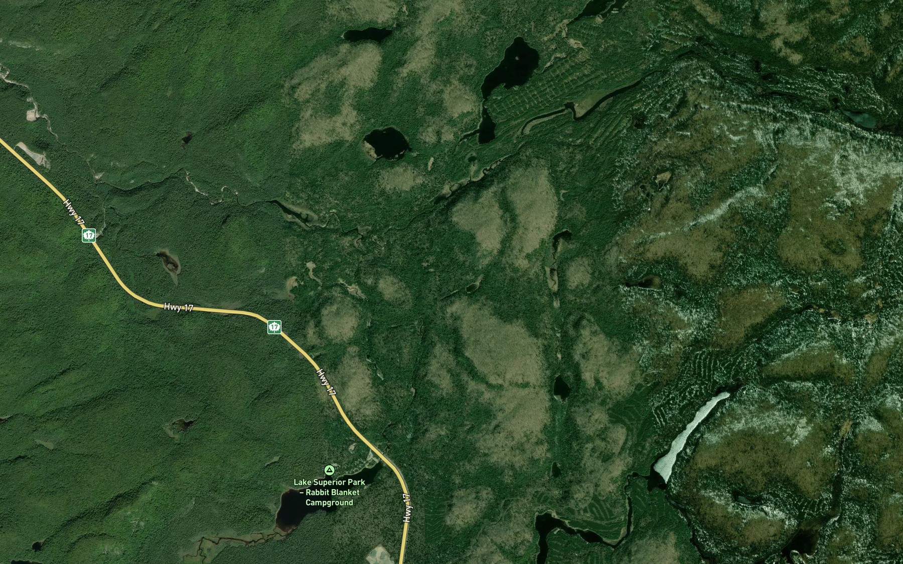 Satellite map of the Dossier Creek