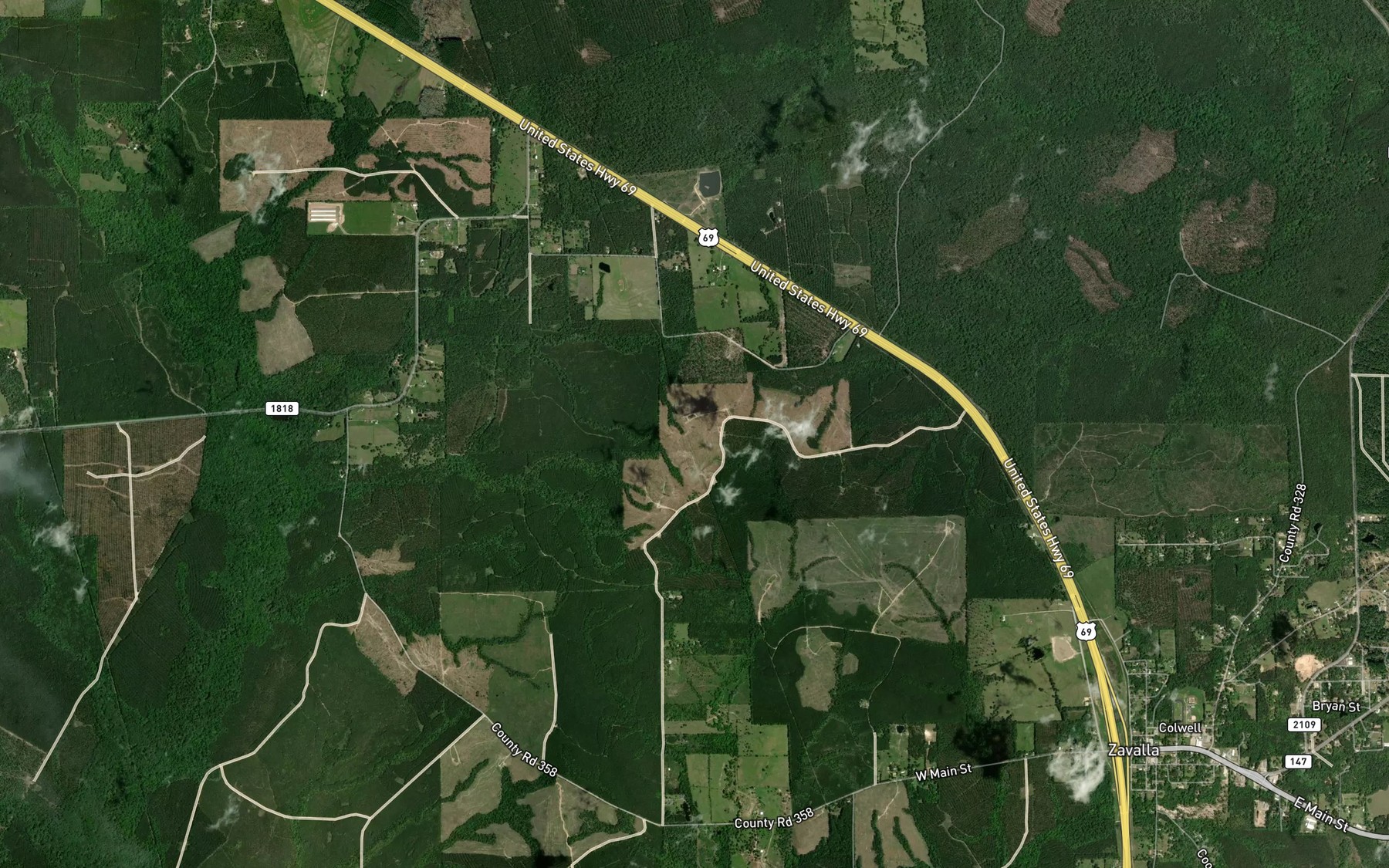 Satellite map of the Shoemake Branch