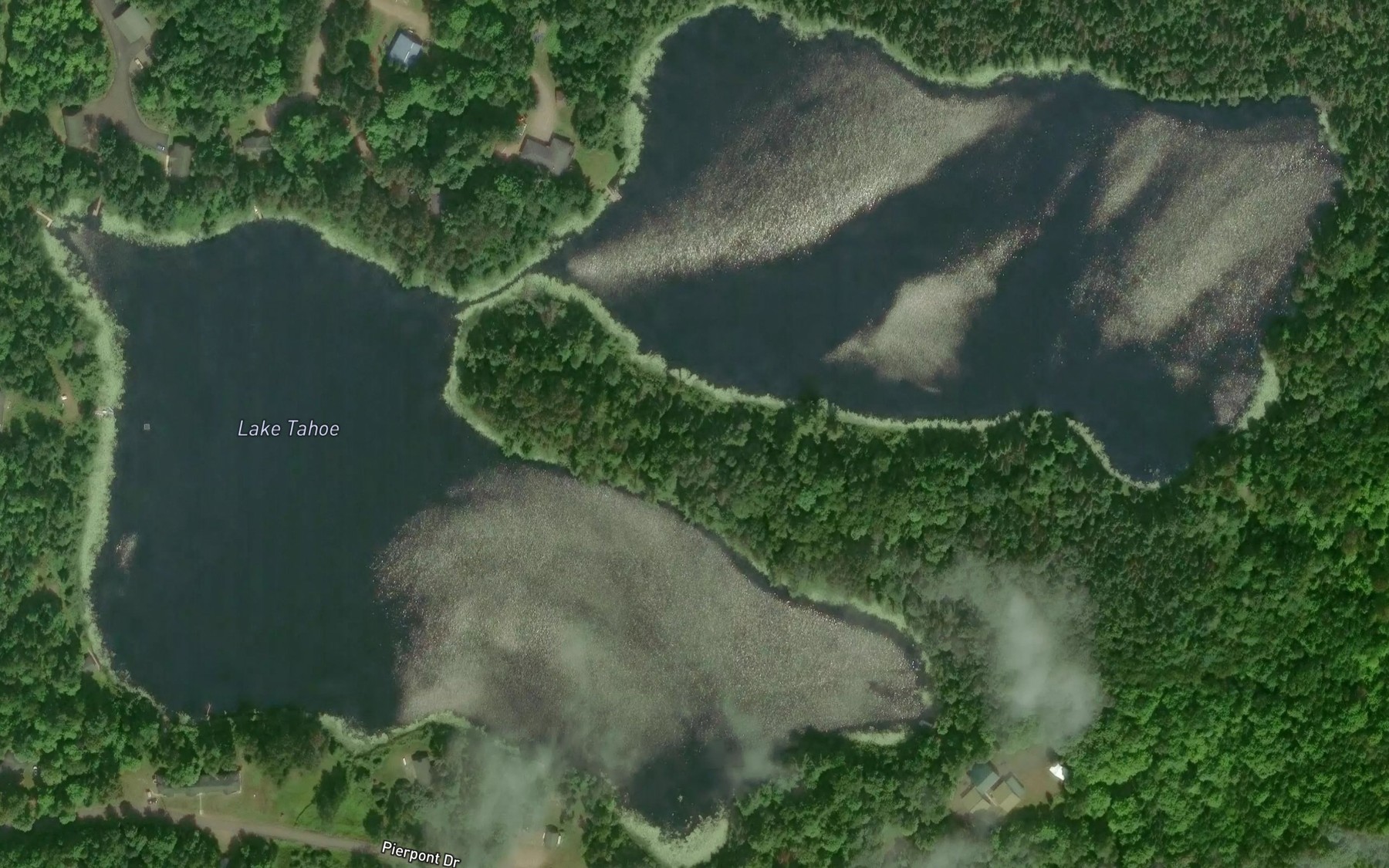 Satellite map of the Lake Tahoe