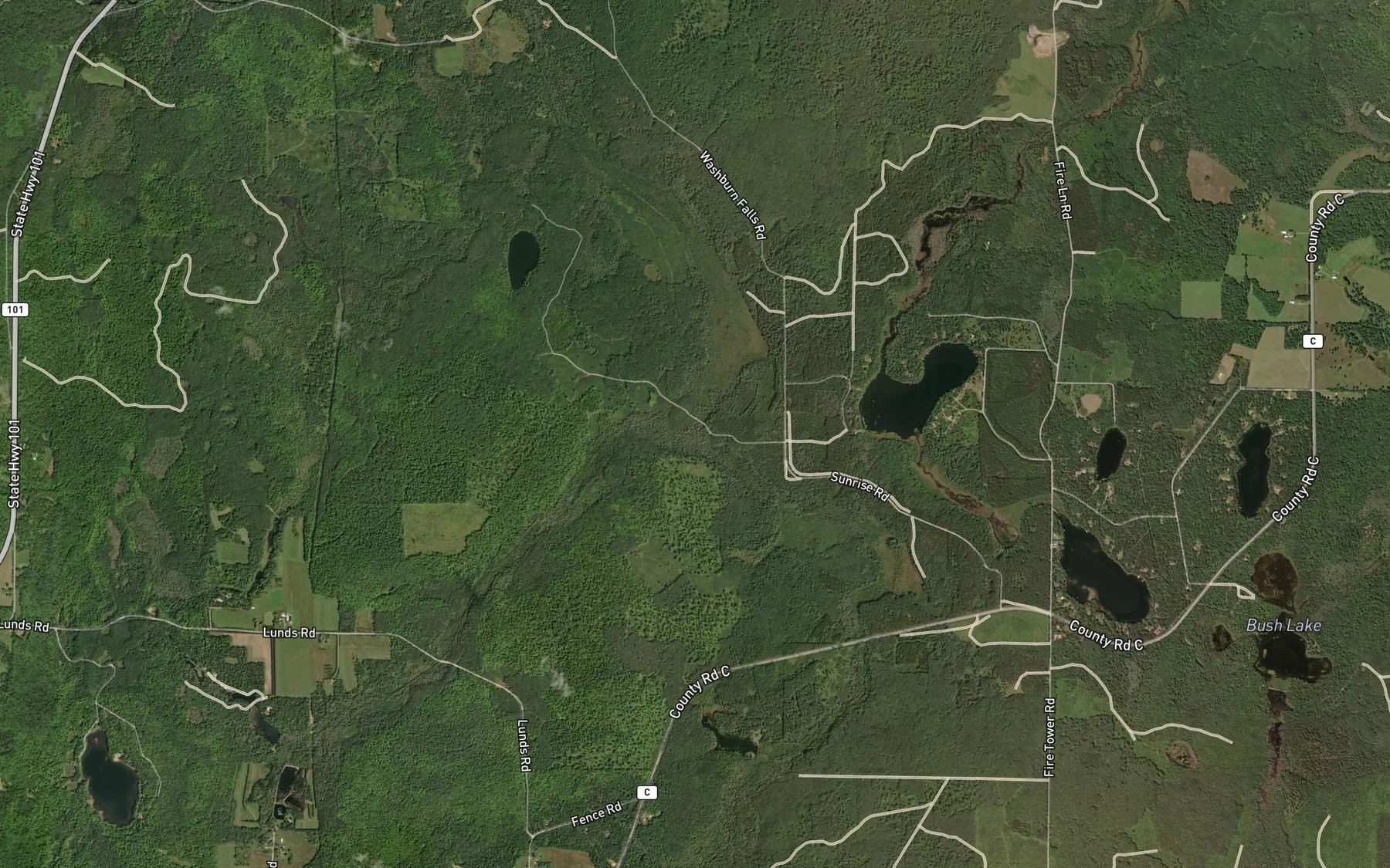 Satellite map of the Lund Creek