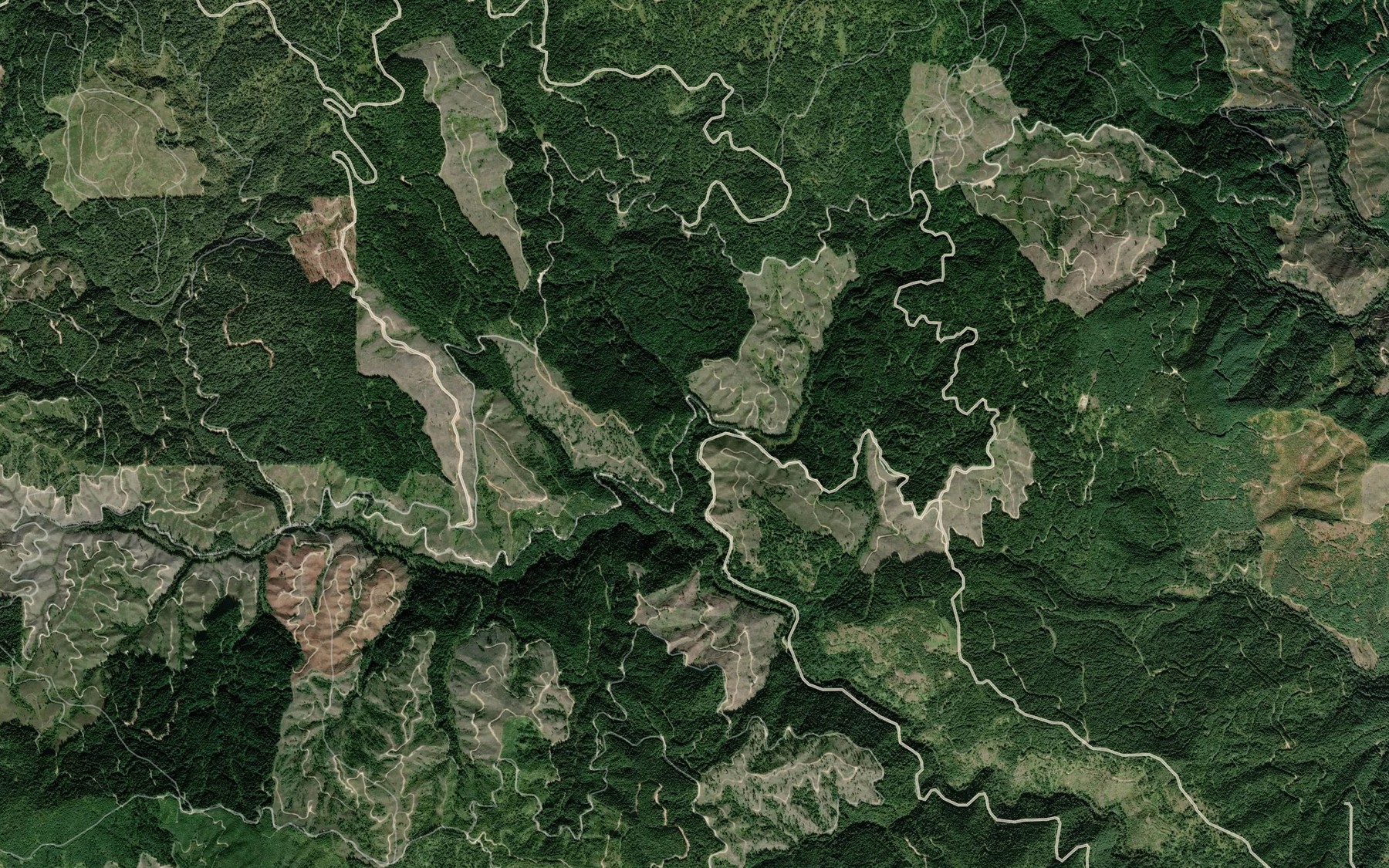 Satellite map of the Bark Camp Creek
