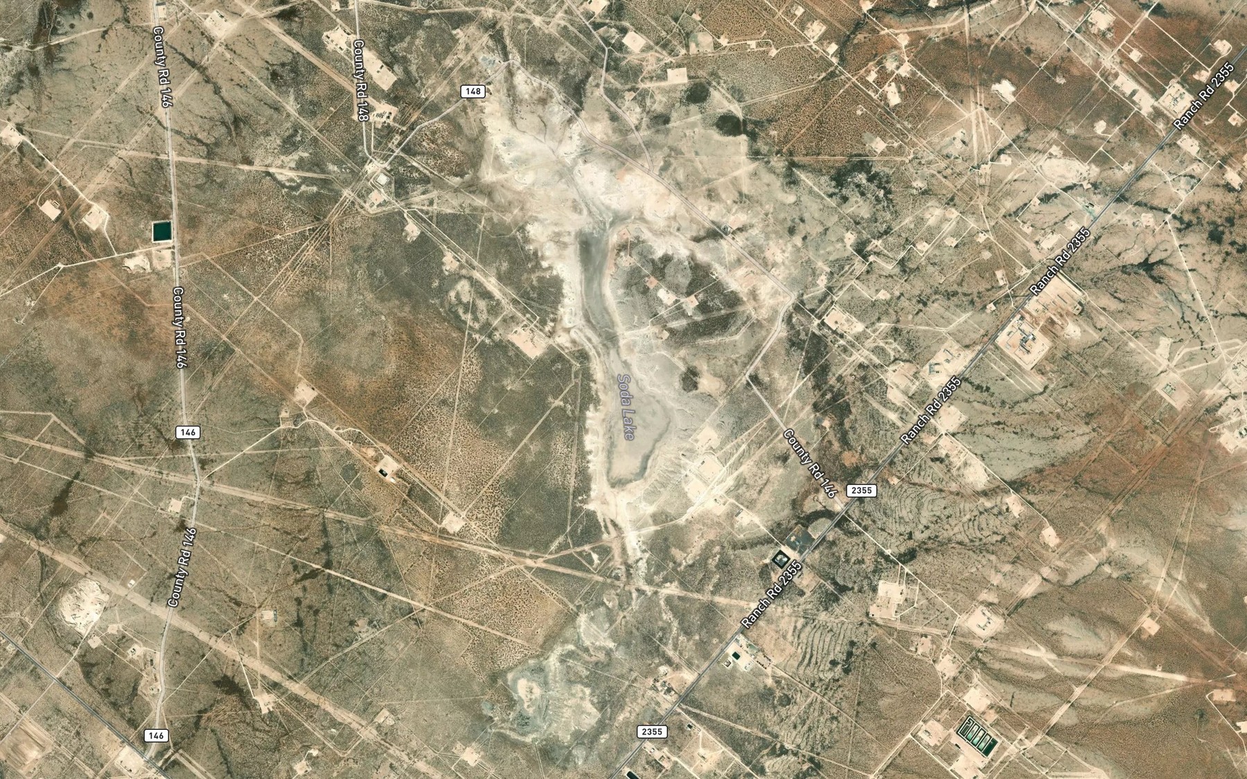 Satellite map of the Soda Lake