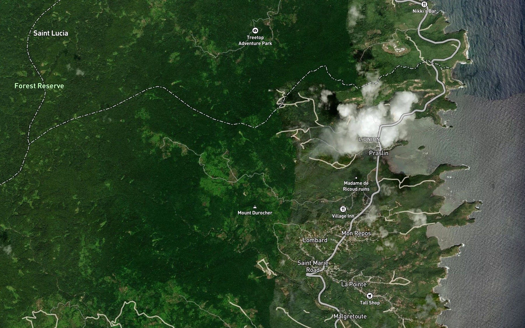 Satellite map of the Ravine Durocher