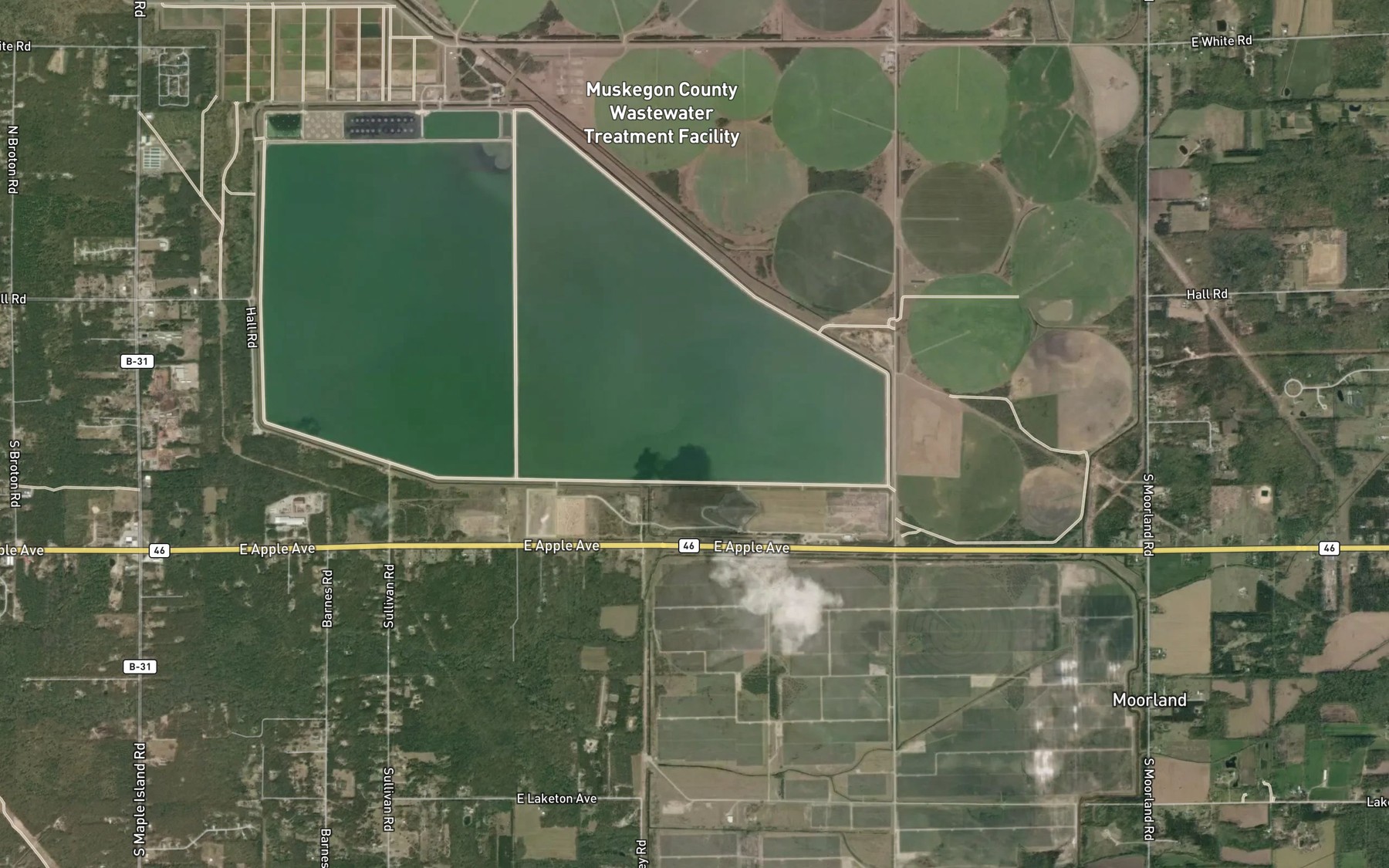 Satellite map of the Hall Drain