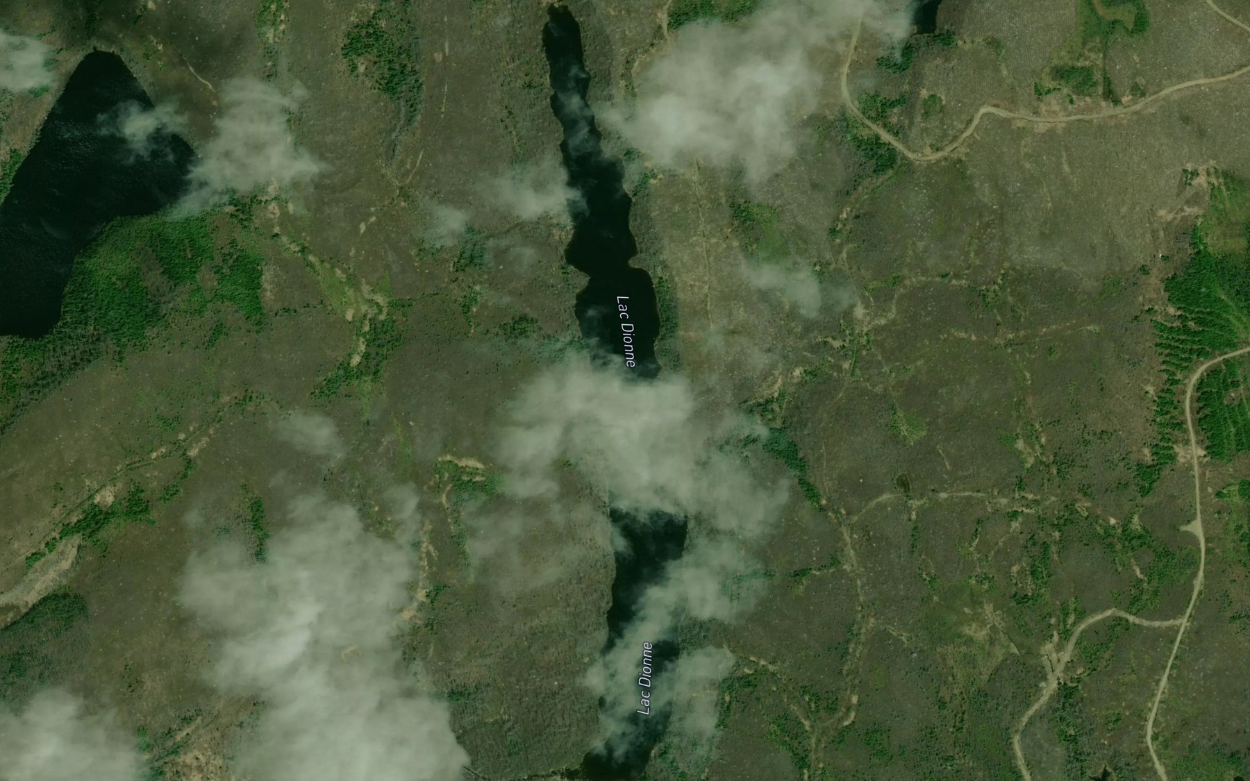 Satellite map of the Lac Dionne