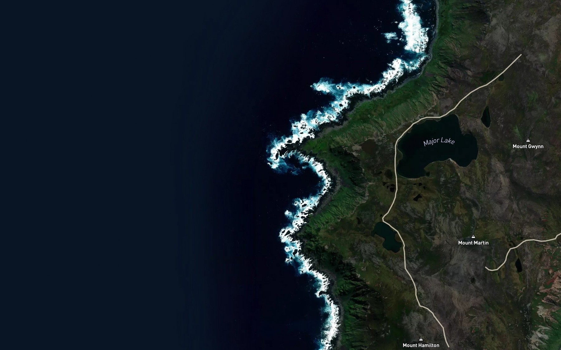 Satellite map of the Rockhopper Bay
