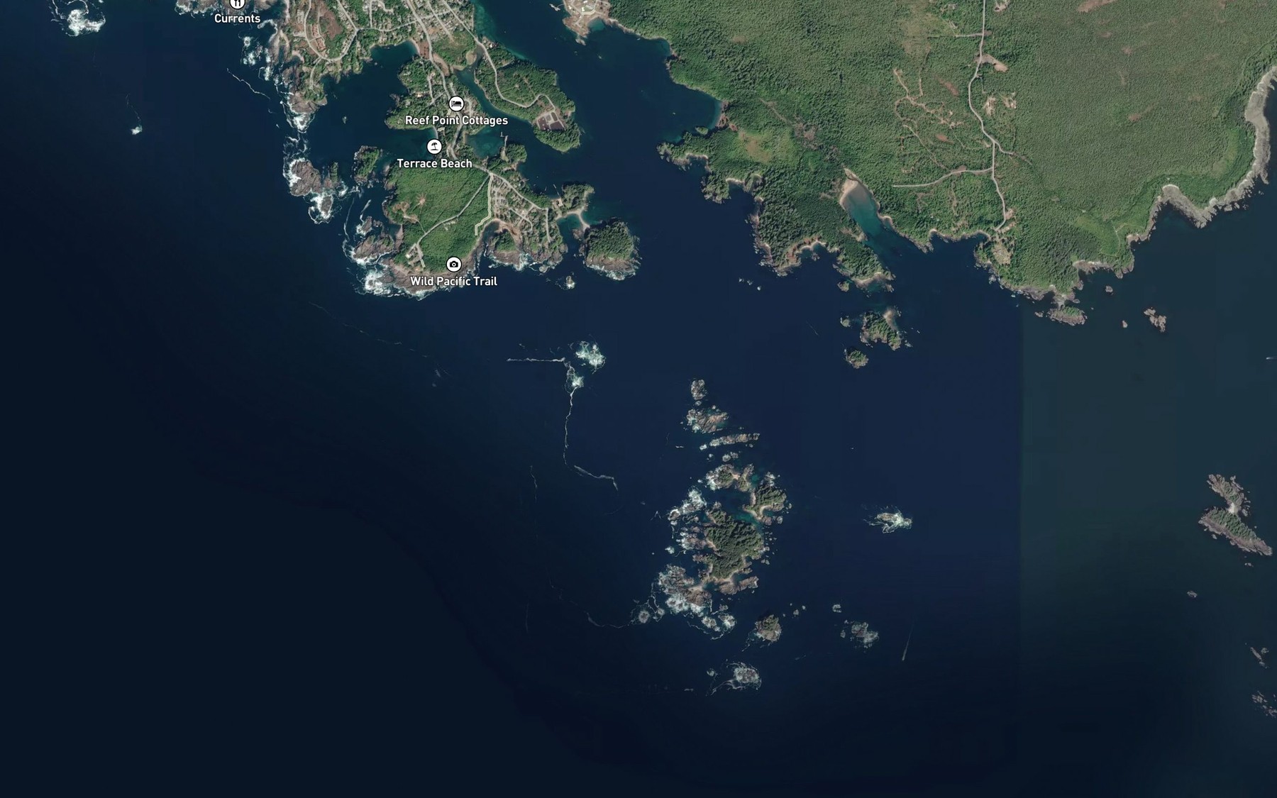 Satellite map of the Alpha Passage