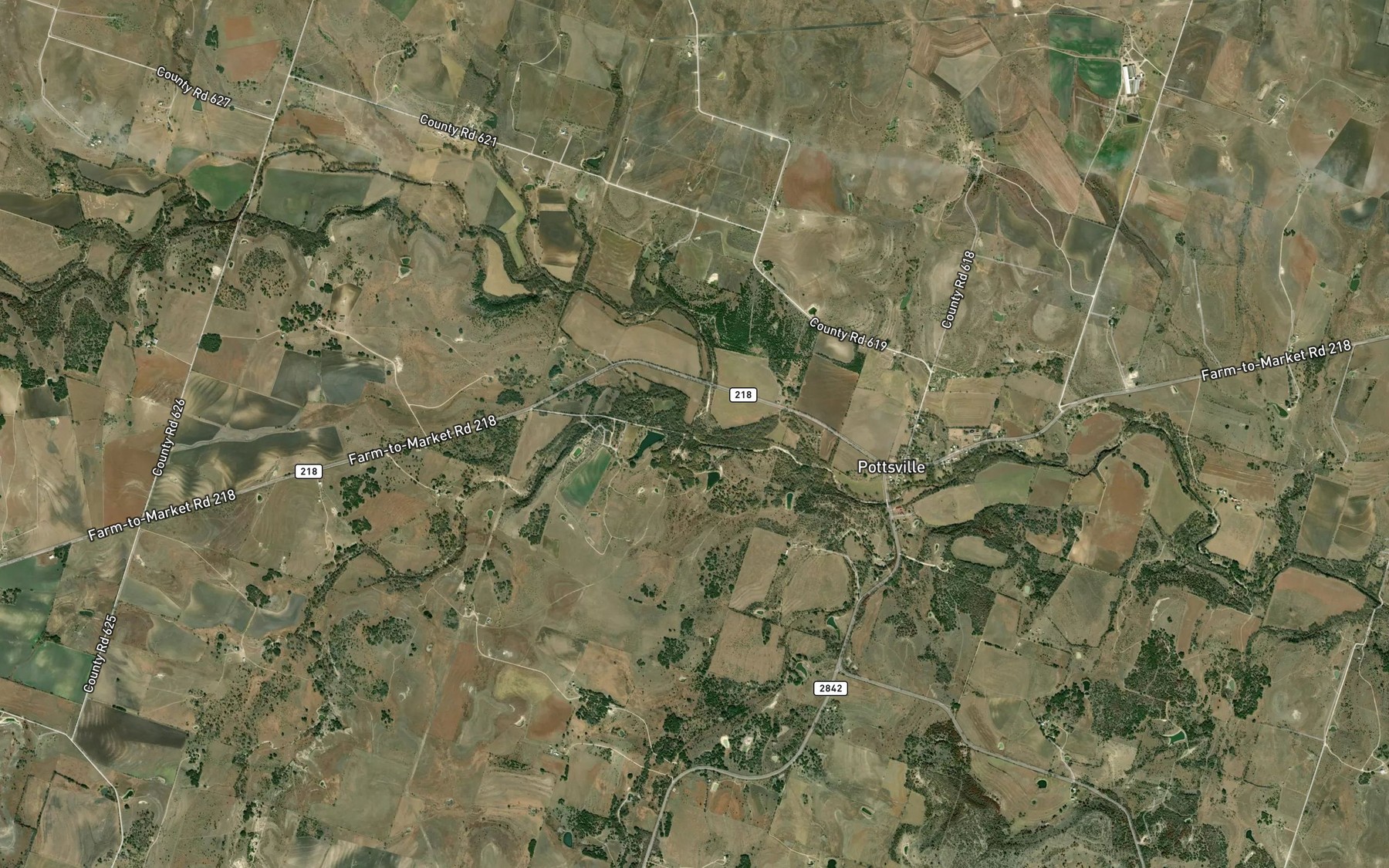 Satellite map of the School Land Creek