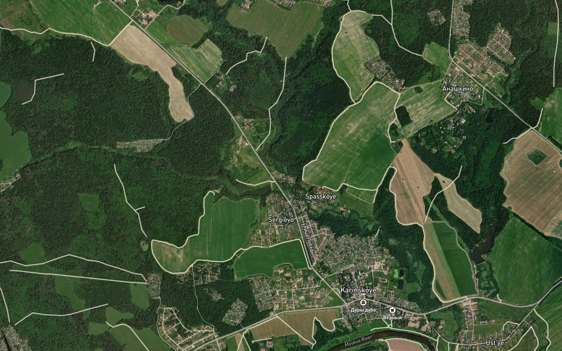 Satellite map of the Ruzdel'ka