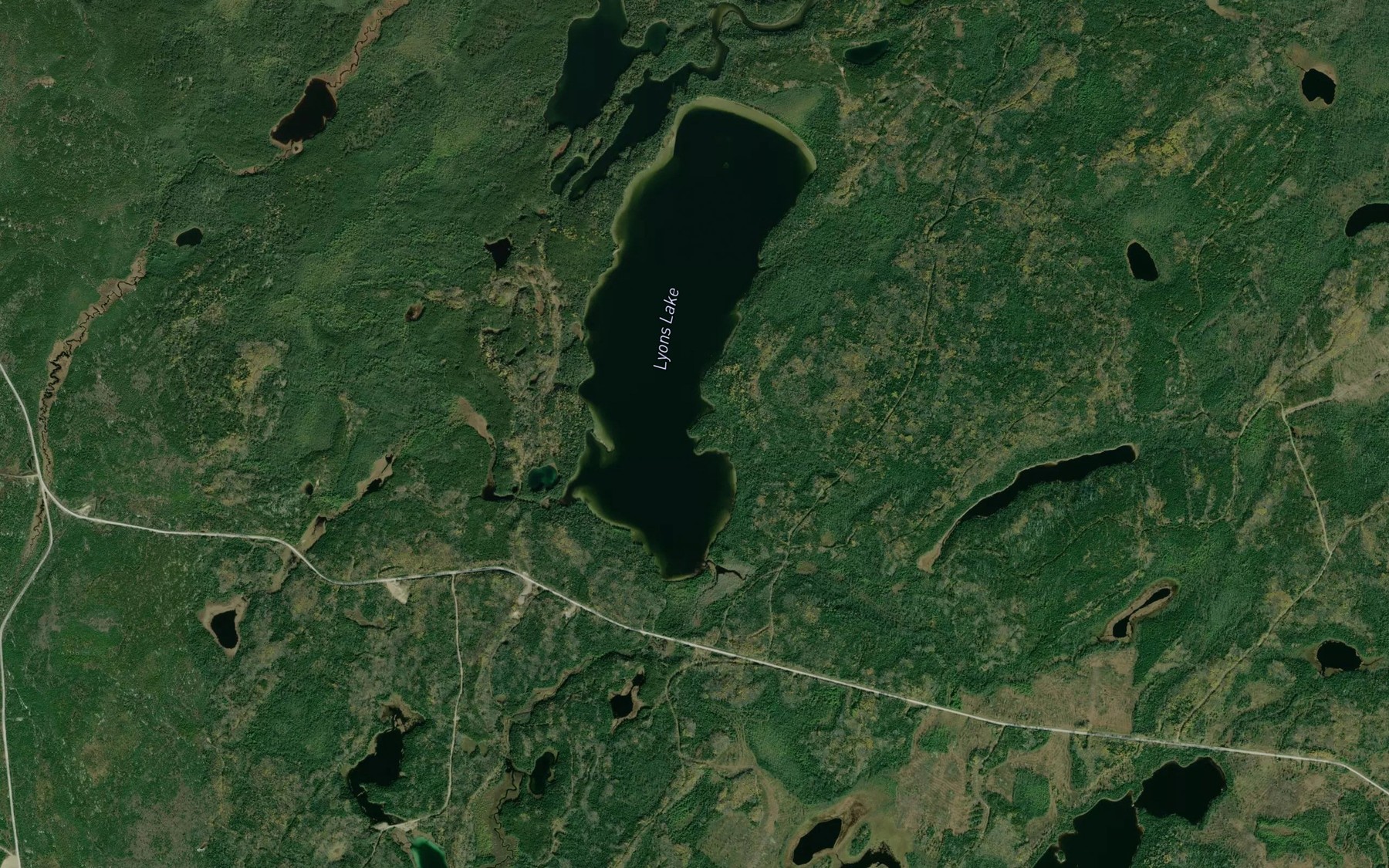Satellite map of the Isobel Creek