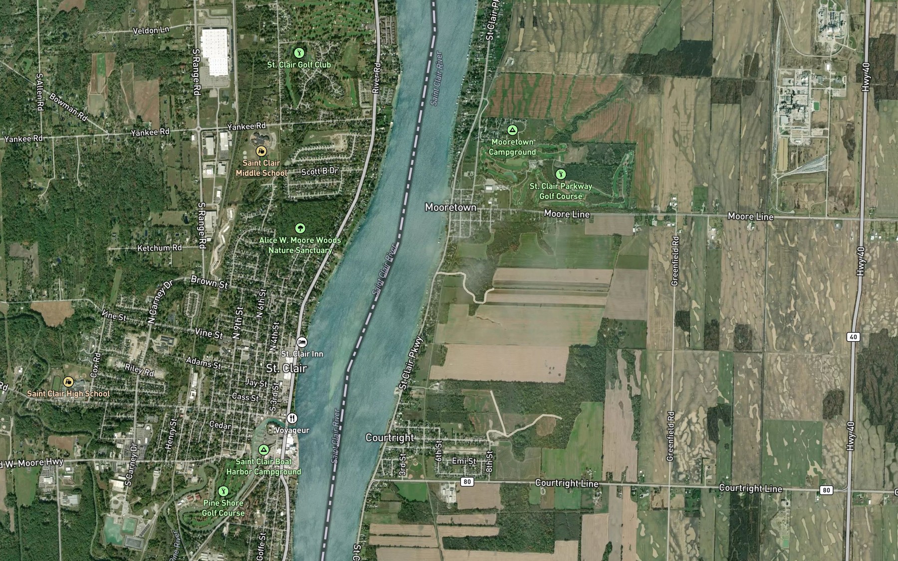 Satellite map of the Baby Creek