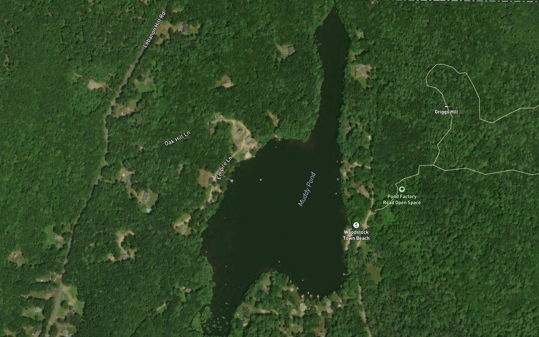 Satellite map of the Muddy Pond
