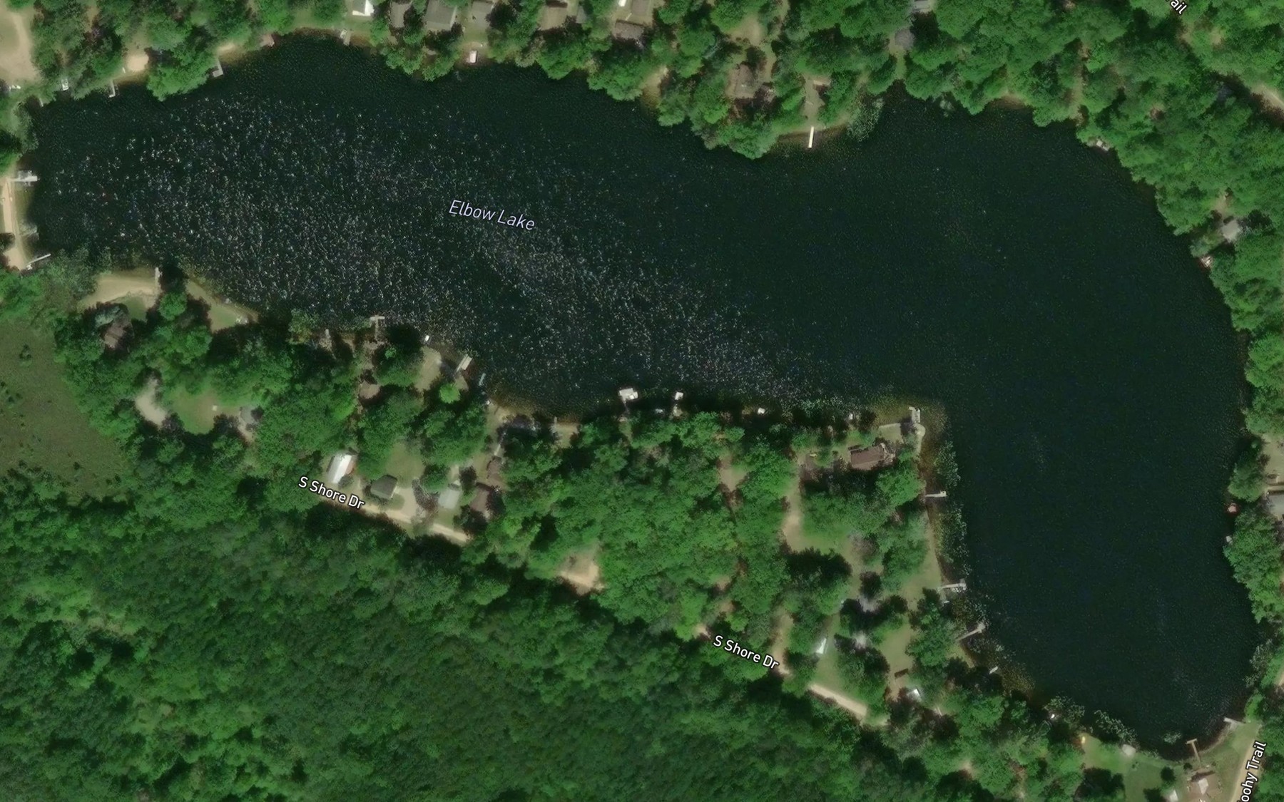 Satellite map of the Elbow Lake