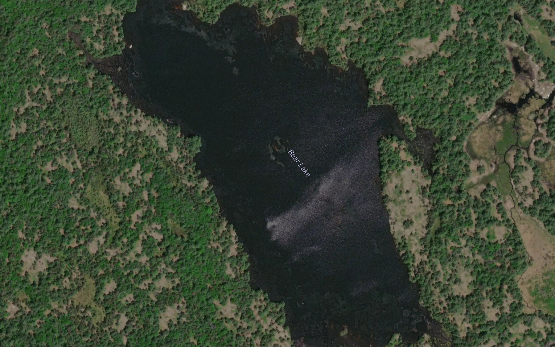 Satellite map of the Bear Lake