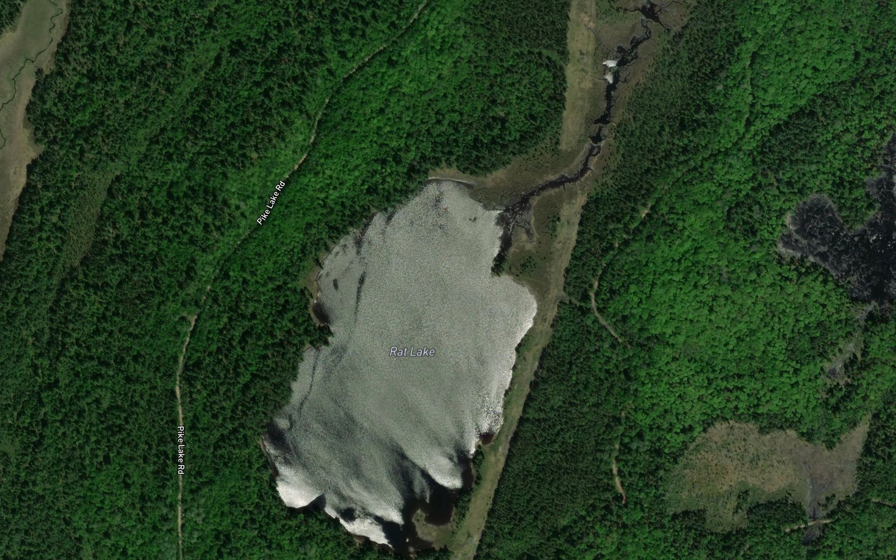 Satellite map of the Rat Lake